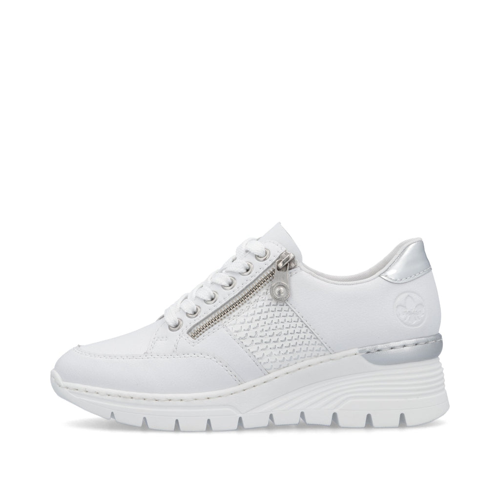 Rieker N8322 Lace/Zip up Casual Shoe - White - image 003 |ww_colour=white|ww_order=003|