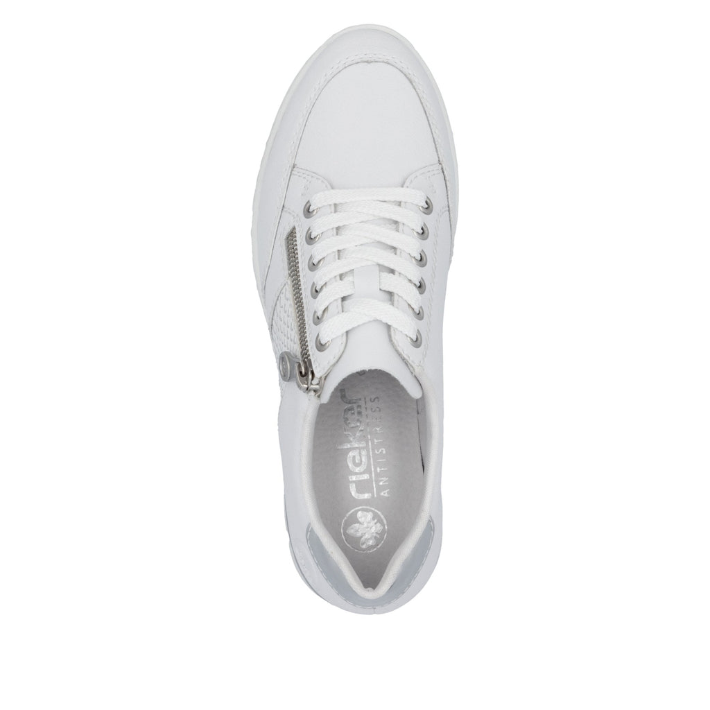 Rieker N8322 Lace/Zip up Casual Shoe - White - image 004 |ww_colour=white|ww_order=004|
