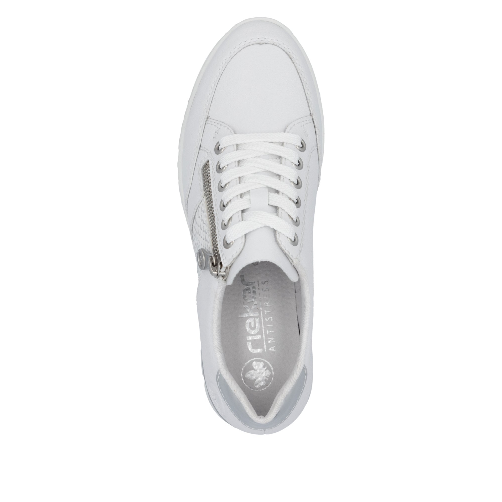 Rieker N8322 Lace/Zip up Casual Shoe - White - image 004 |ww_colour=white|ww_order=004|