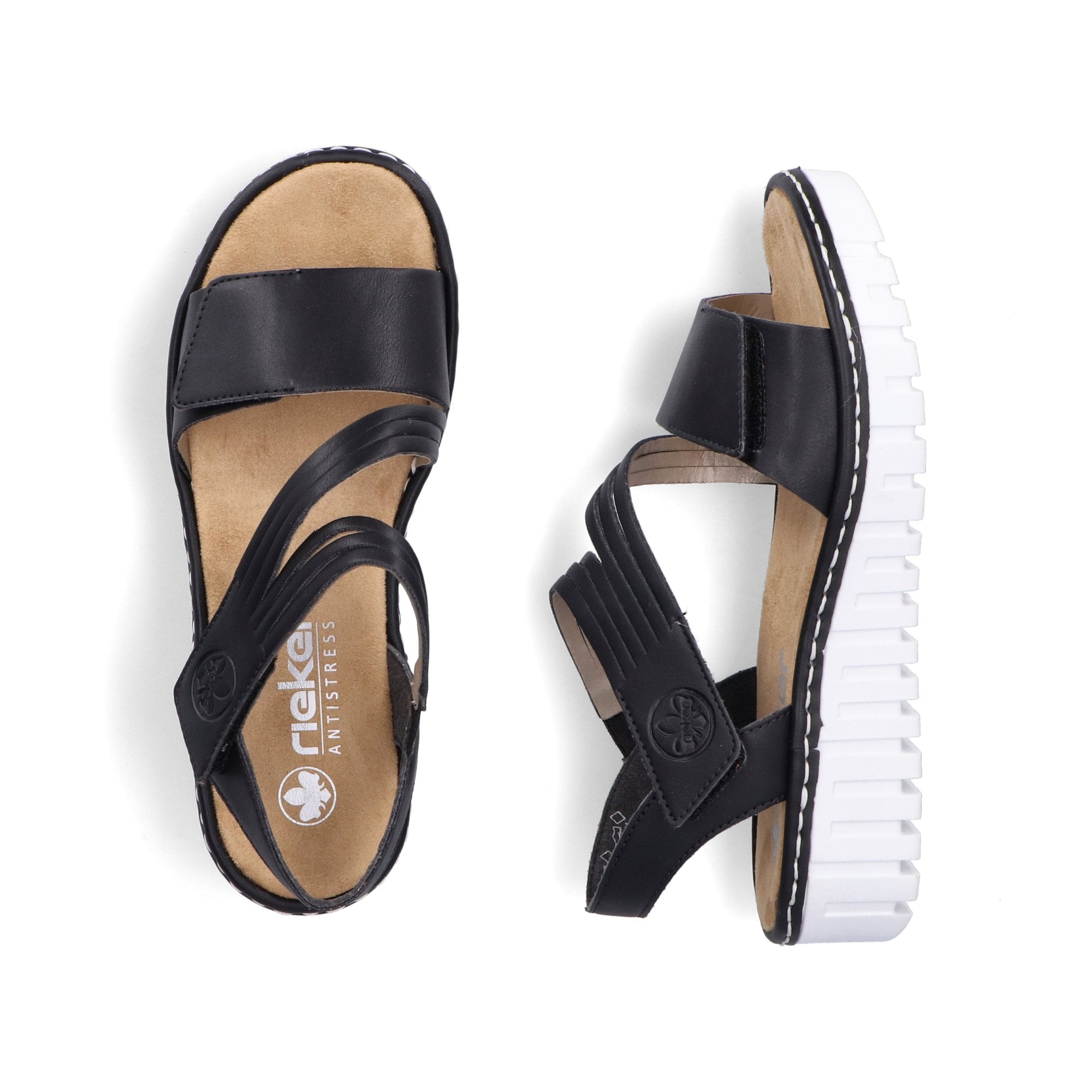 Rieker V1364 Double Strap Sandal - Black - image 003 |ww_colour=black|ww_order=003|