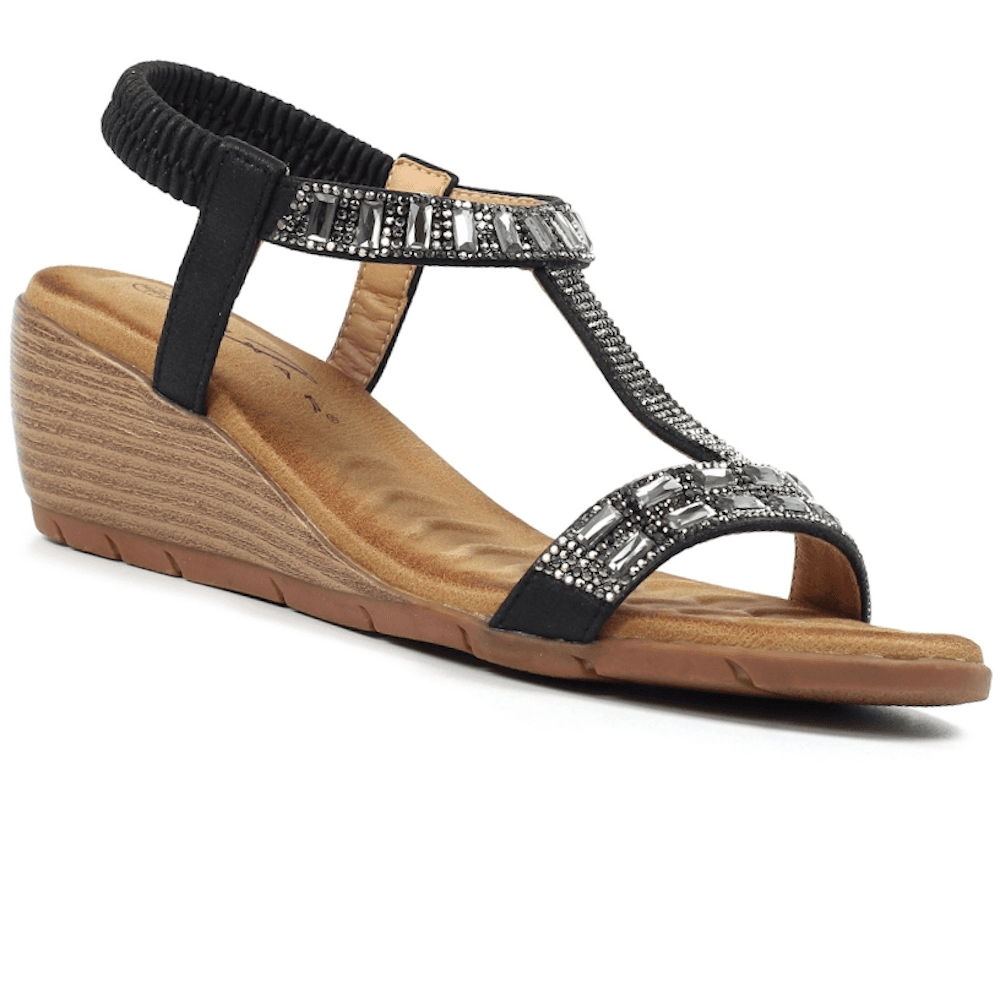Lunar Macie Wedge Sandal - Black - image 001 |ww_colour=black|ww_order=001|