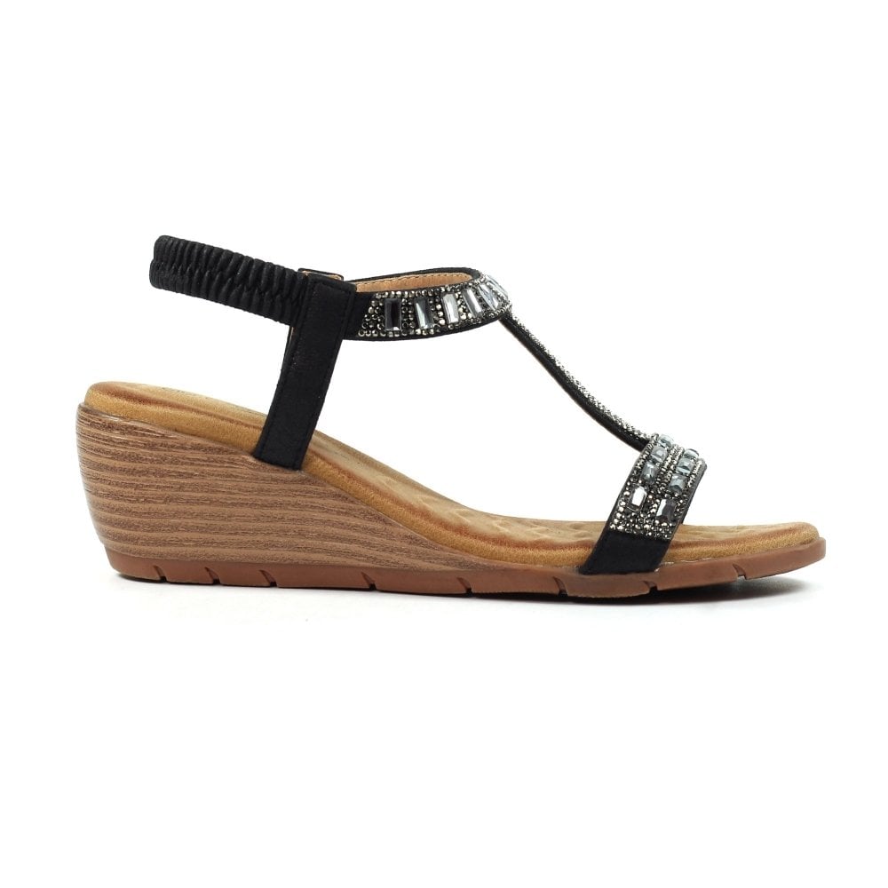 Lunar Macie Wedge Sandal - Black - image 002 |ww_colour=black|ww_order=002|