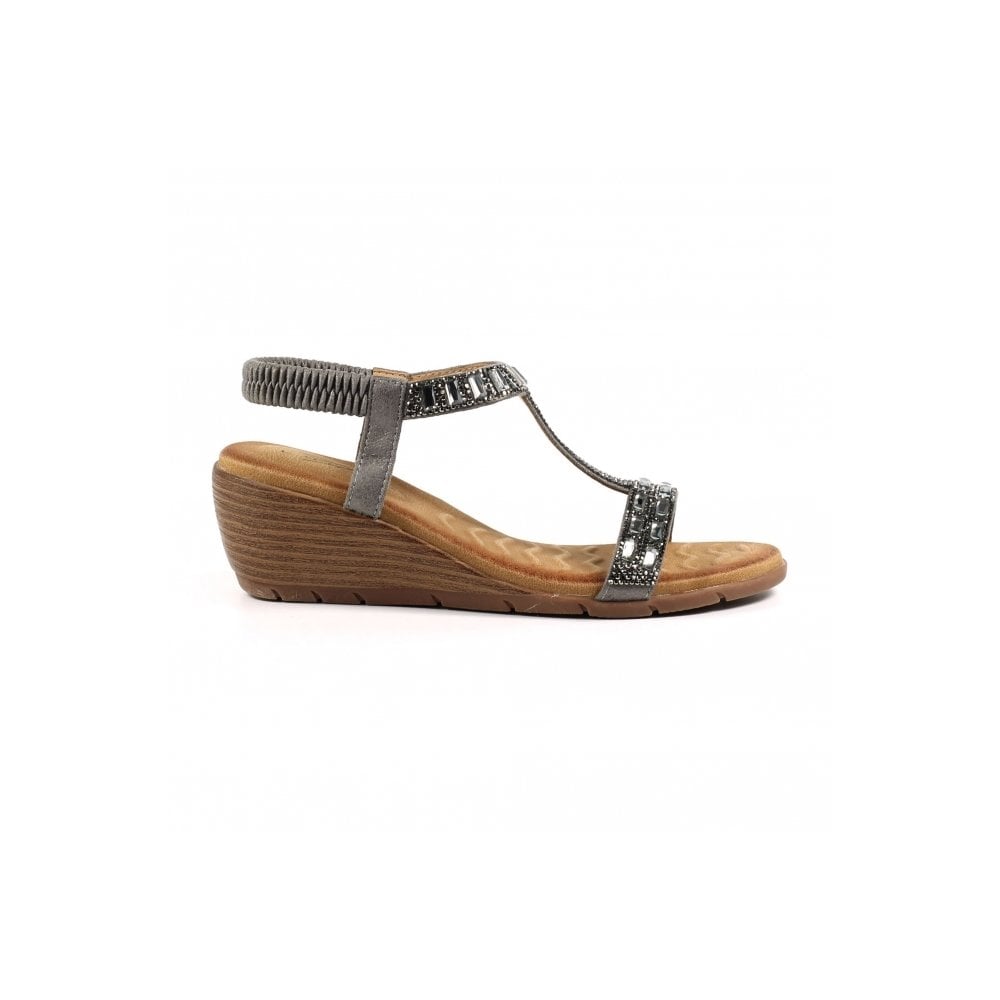 Lunar Macie Wedge Sandal - Pewter - image 002 |ww_colour=pewter|ww_order=002|