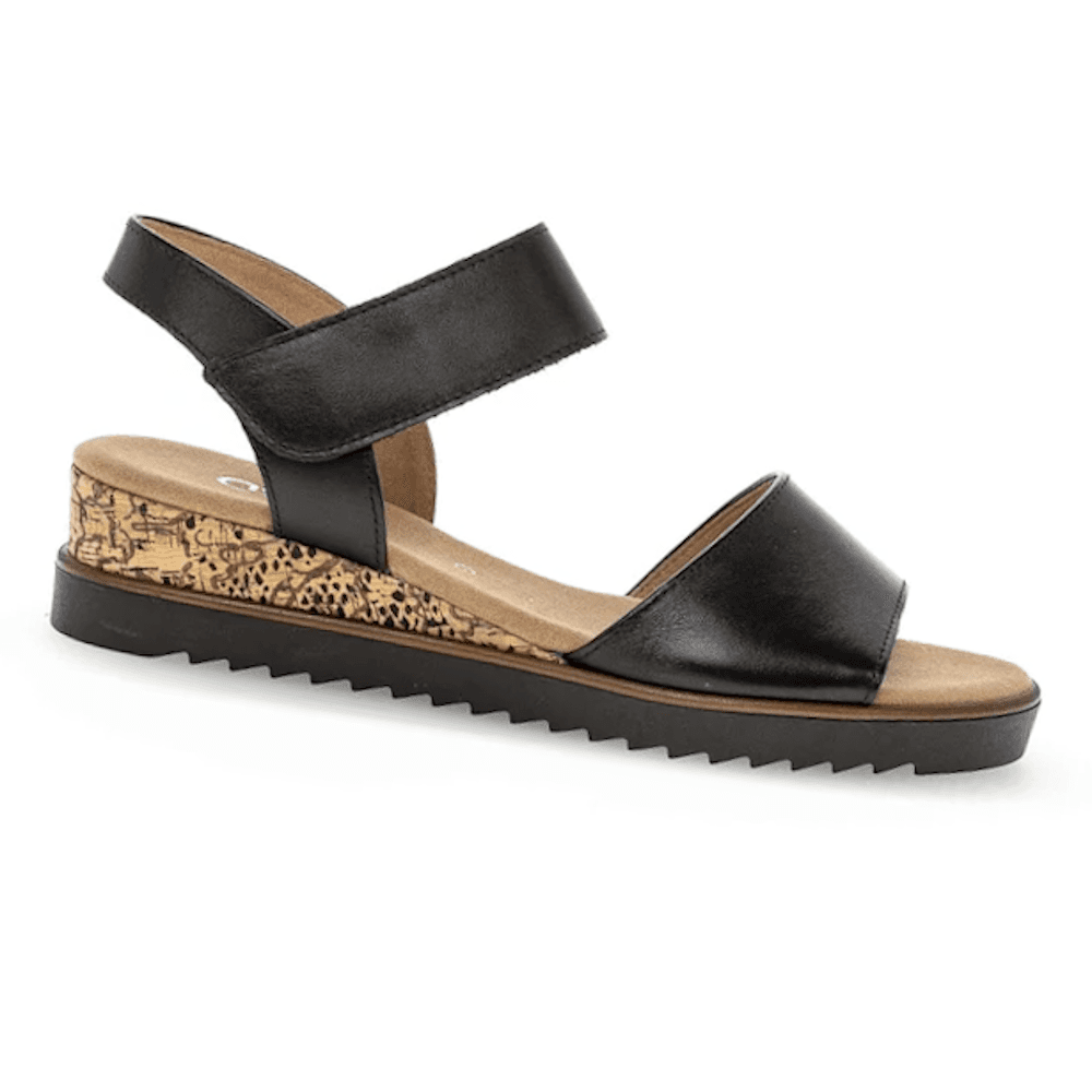 Gabor Raynor Low Wedge Sandal - Black - image 001 |ww_colour=black|ww_order=001|