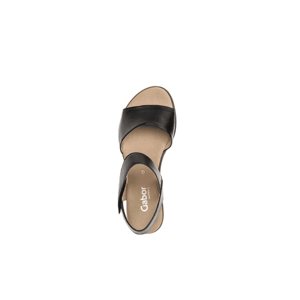 Gabor Raynor Low Wedge Sandal - Black - image 002 |ww_colour=black|ww_order=002|