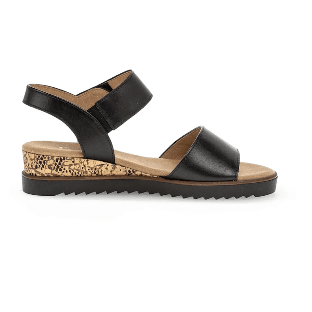 Gabor Raynor Low Wedge Sandal - Black - image 003 |ww_colour=black|ww_order=003|