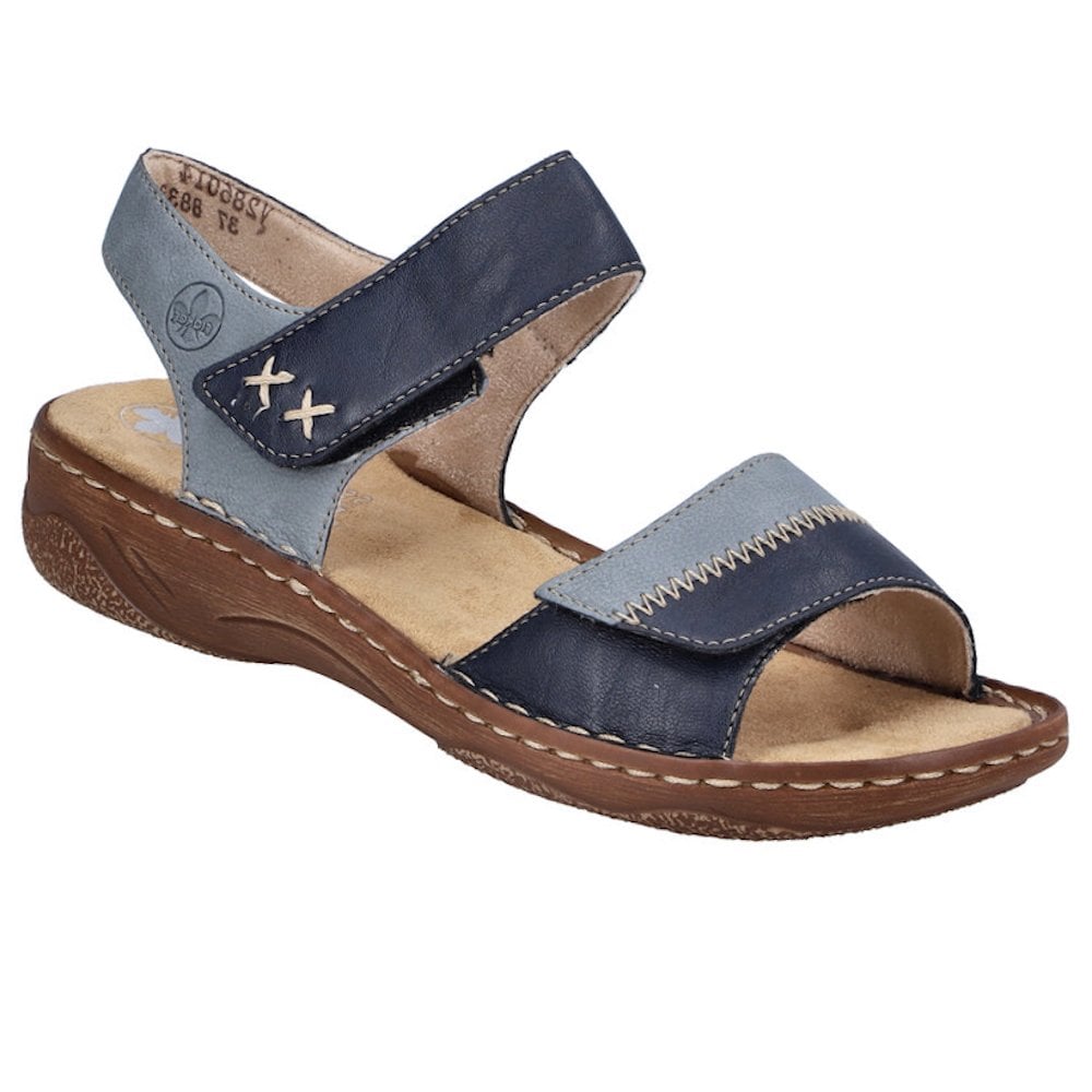 Rieker V2860 Touch Fastening Sandal - Blue - image 001 |ww_colour=blue|ww_order=001|