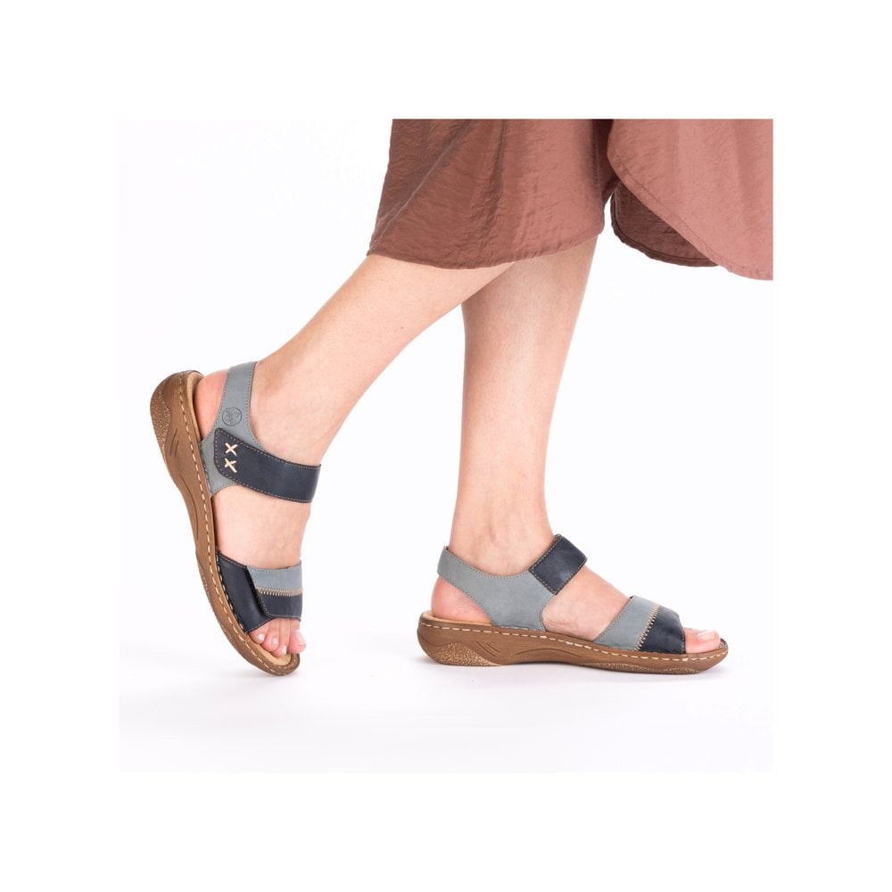 Rieker V2860 Touch Fastening Sandal - Blue - image 002 |ww_colour=blue|ww_order=002|