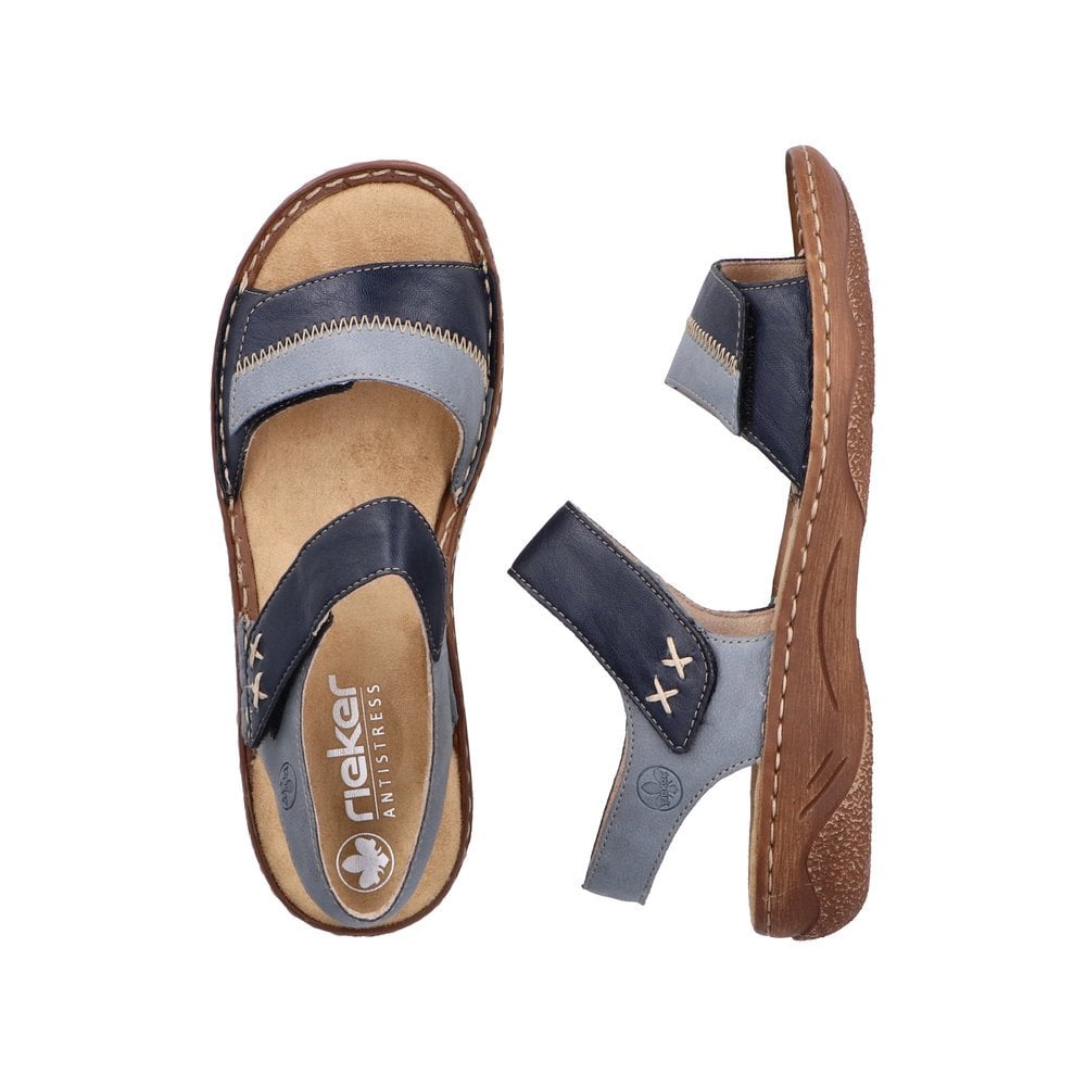 Rieker V2860 Touch Fastening Sandal - Blue - image 003 |ww_colour=blue|ww_order=003|