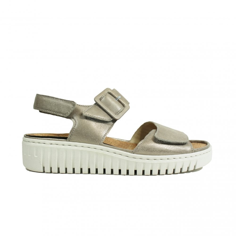 Waldlaufer 955004  Willow Leather Adjustable Wedge Sandal - Stone/Stein - image 002 |ww_colour=stone-stein|ww_order=002|