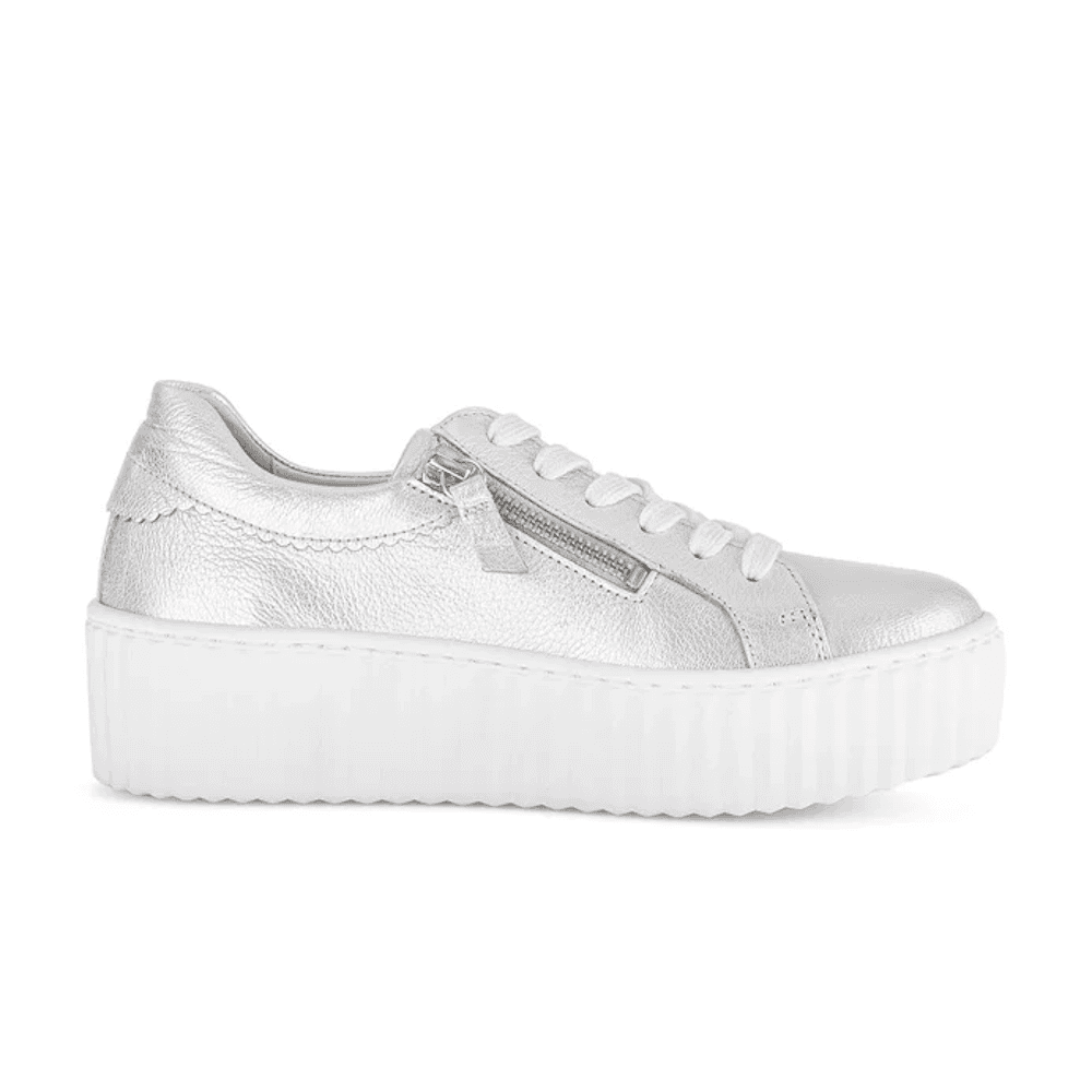 Gabor Dolly Lace/Zip Up Trainers - Silver - image 003 |ww_colour=silver|ww_order=003|