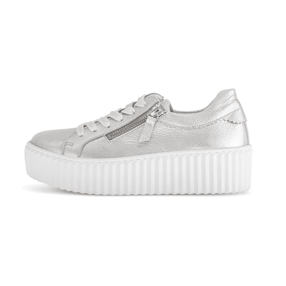 Gabor Dolly Lace/Zip Up Trainers - Silver - image 004 |ww_colour=silver|ww_order=004|