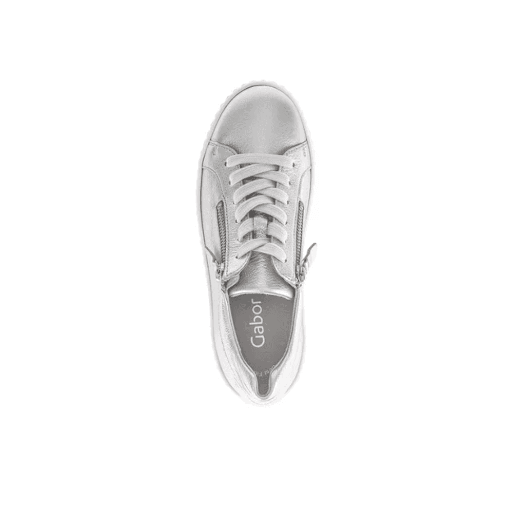 Gabor Dolly Lace/Zip Up Trainers - Silver - image 005 |ww_colour=silver|ww_order=005|