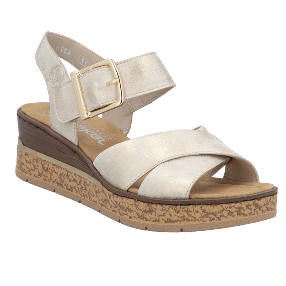 Rieker 63795 Wedge Sandal - Beige - image 001 |ww_colour=beige|ww_order=001|