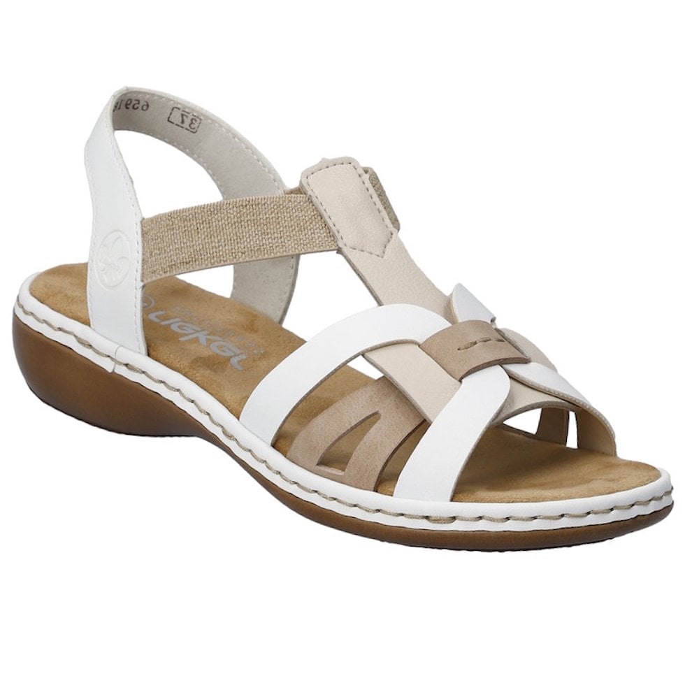 Rieker 65918 Slip On Sandal - White Combi - image 001 |ww_colour=white-combi|ww_order=001|