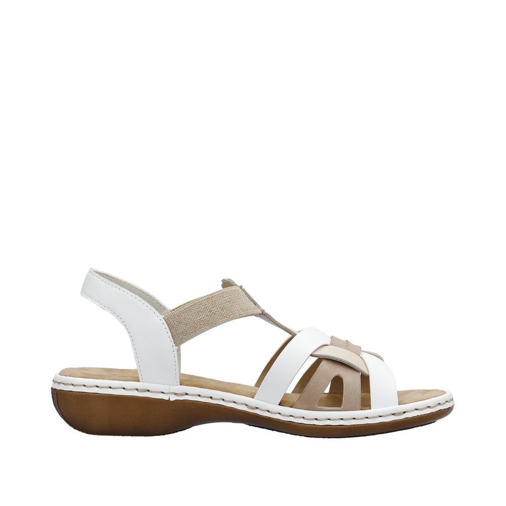 Rieker 65918 Slip On Sandal - White Combi - image 003 |ww_colour=white-combi|ww_order=003|