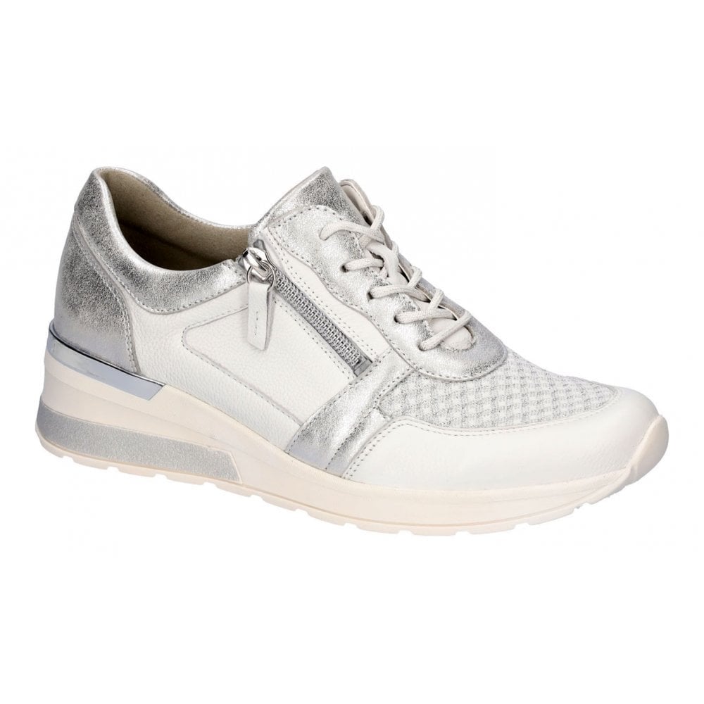 Waldlaufer H-Clara Lace-Up/Zip Casual Shoe - White/Silver - image 001 |ww_colour=white-silver|ww_order=001|