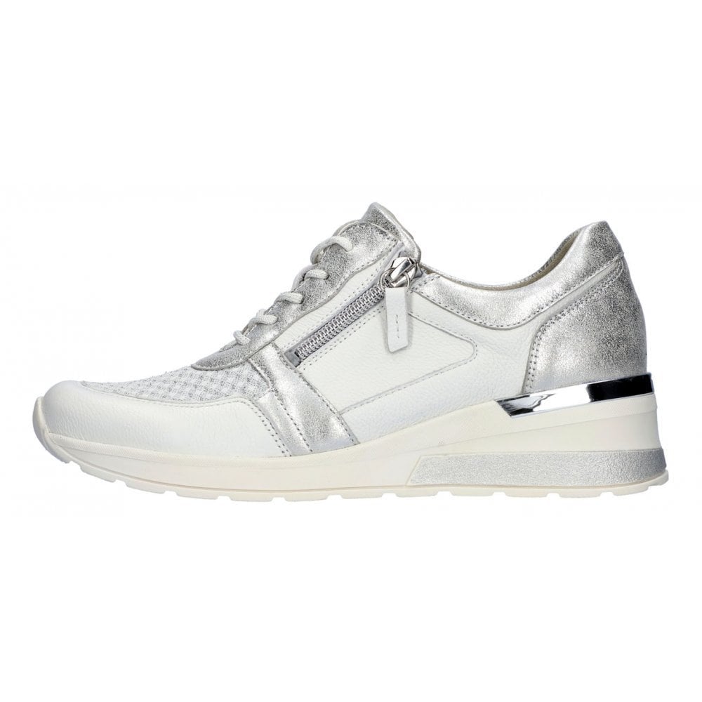 Waldlaufer H-Clara Lace-Up/Zip Casual Shoe - White/Silver - image 003 |ww_colour=white-silver|ww_order=003|