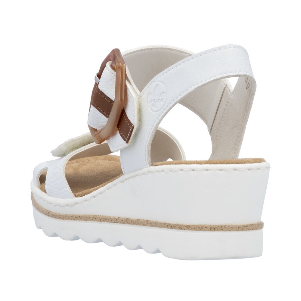 Rieker Wedge Sandal with Hook & Loop Fastening - White - image 004 |ww_colour=white|ww_order=004|