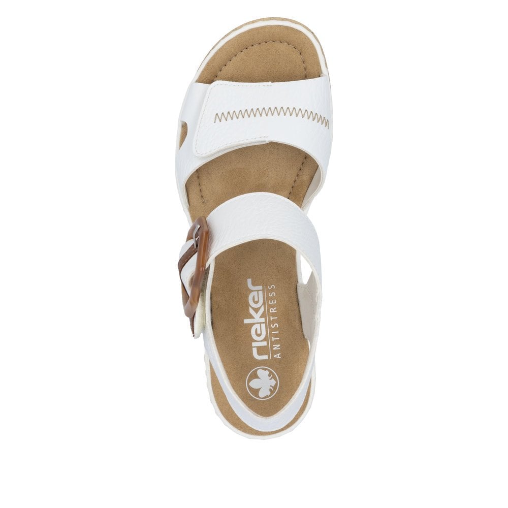 Rieker Wedge Sandal with Hook & Loop Fastening - White - image 008 |ww_colour=white|ww_order=008|