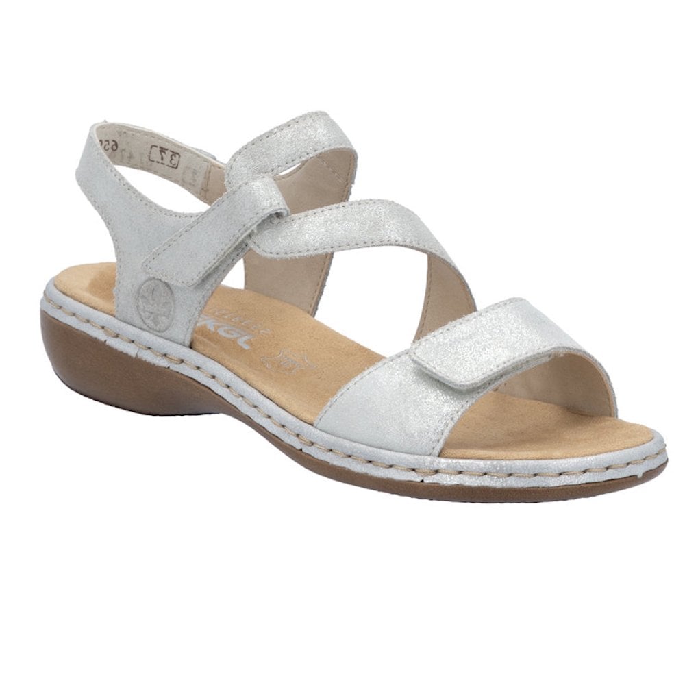 Rieker 659C7 Sling Back Hook & Loop Fastening Sandal - silver/platinum - image 001 |ww_colour=silver-platinum|ww_order=001|