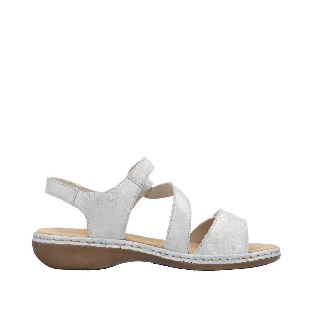 Rieker 659C7 Sling Back Hook & Loop Fastening Sandal - silver/platinum - image 003 |ww_colour=silver-platinum|ww_order=003|