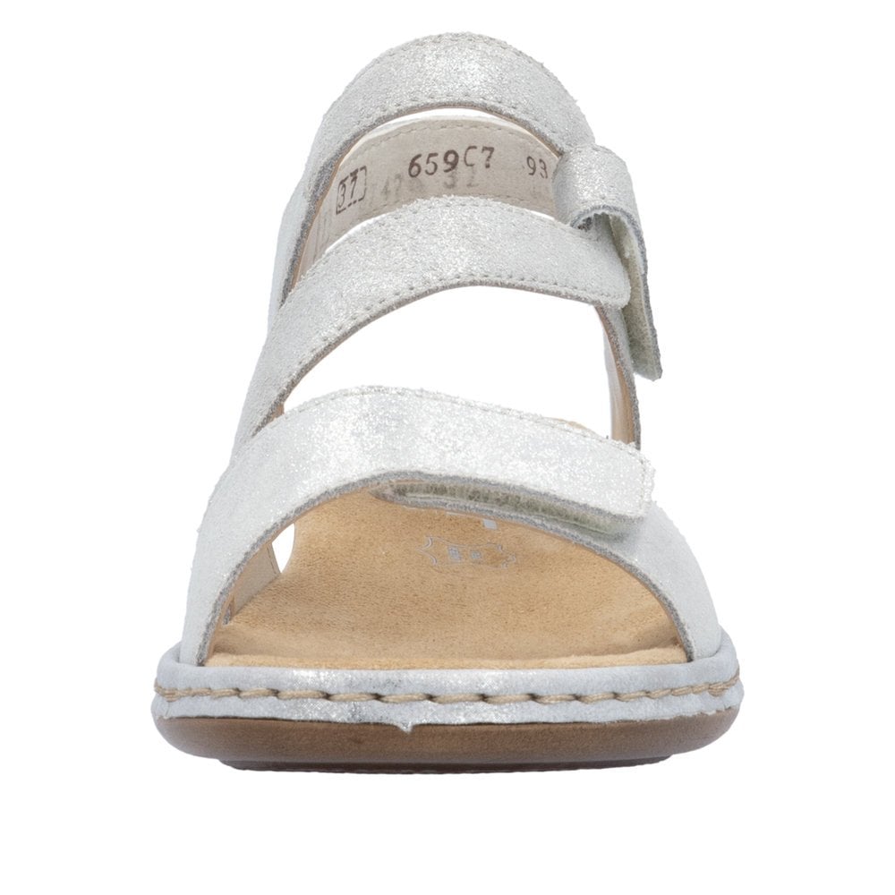 Rieker 659C7 Sling Back Hook & Loop Fastening Sandal - silver/platinum - image 006 |ww_colour=silver-platinum|ww_order=006|