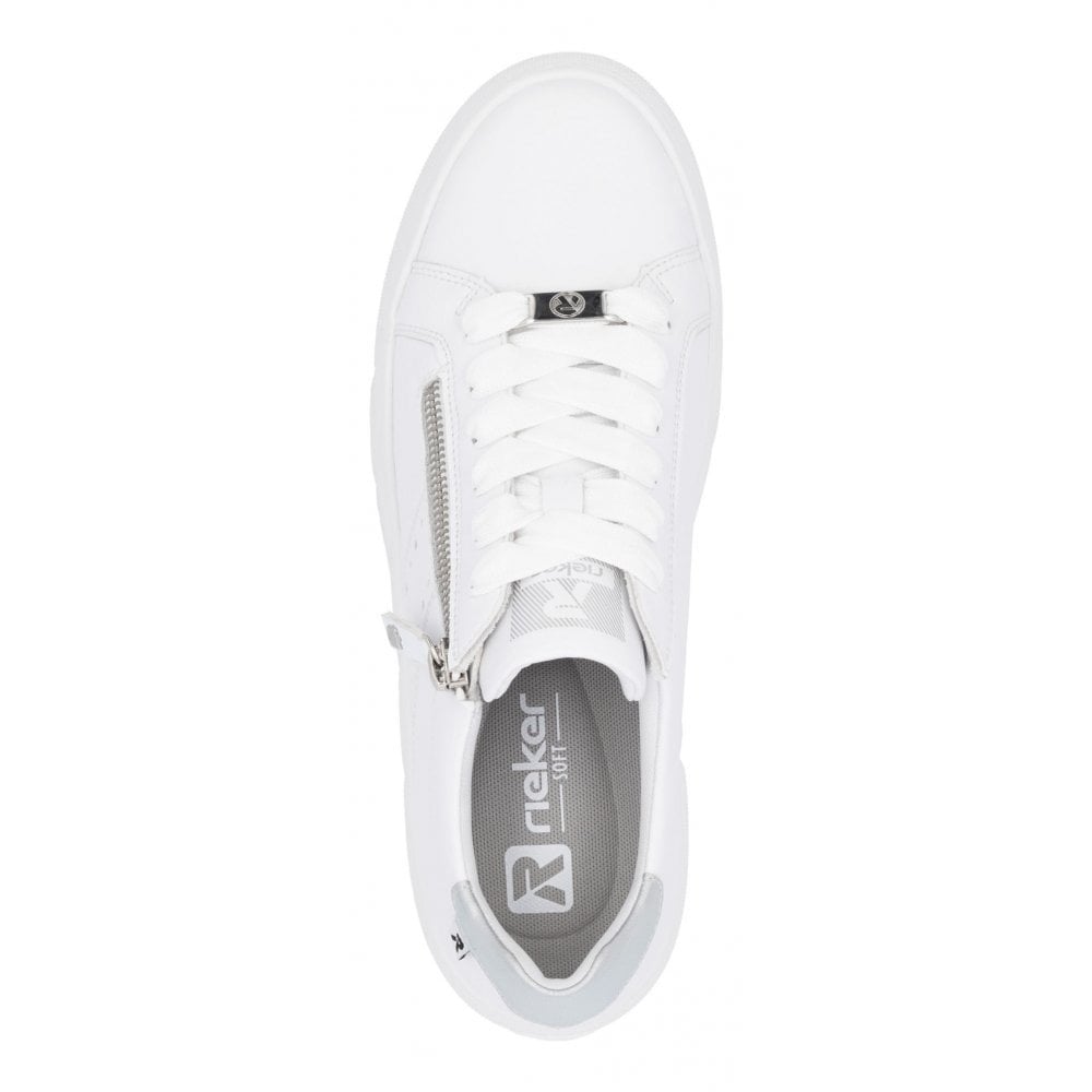 Rieker W2605 Lace Up/Zip trainer - White - image 004 |ww_colour=white|ww_order=004|