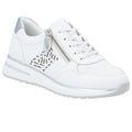 Remonte D1G00 Lace & Zip Up Wedge Trainers - White Silver - image 001 |ww_colour=white-silver|ww_order=001|