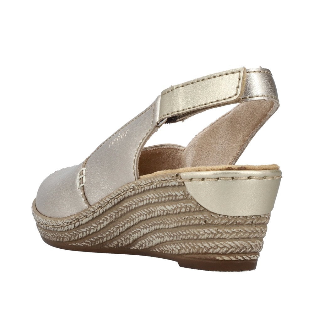 Rieker 62462 Lonora Wedge Peep Toe - Gold - image 002 |ww_colour=gold|ww_order=002|