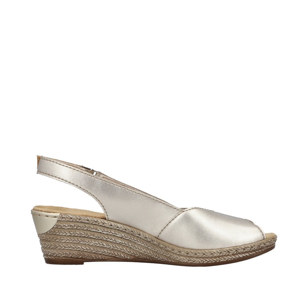 Rieker 62462 Lonora Wedge Peep Toe - Gold - image 003 |ww_colour=gold|ww_order=003|