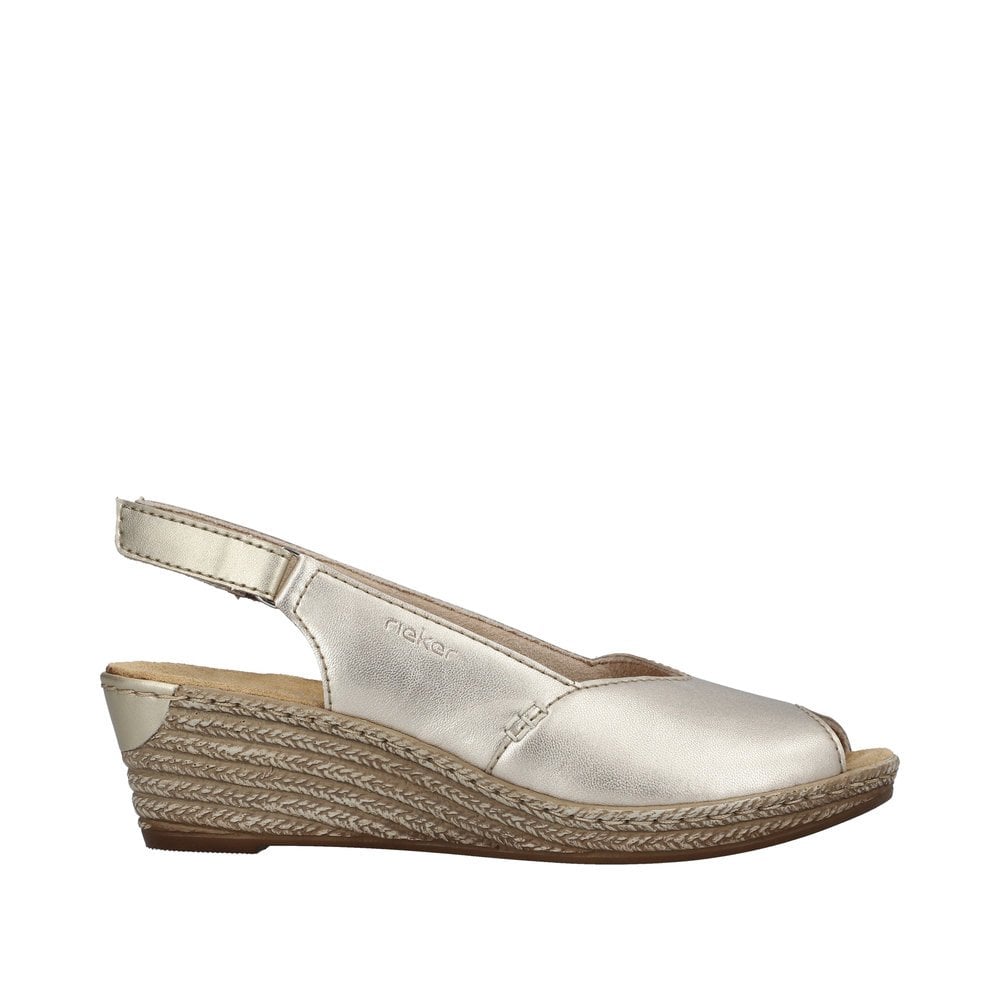 Rieker 62462 Lonora Wedge Peep Toe - Gold - image 007 |ww_colour=gold|ww_order=007|