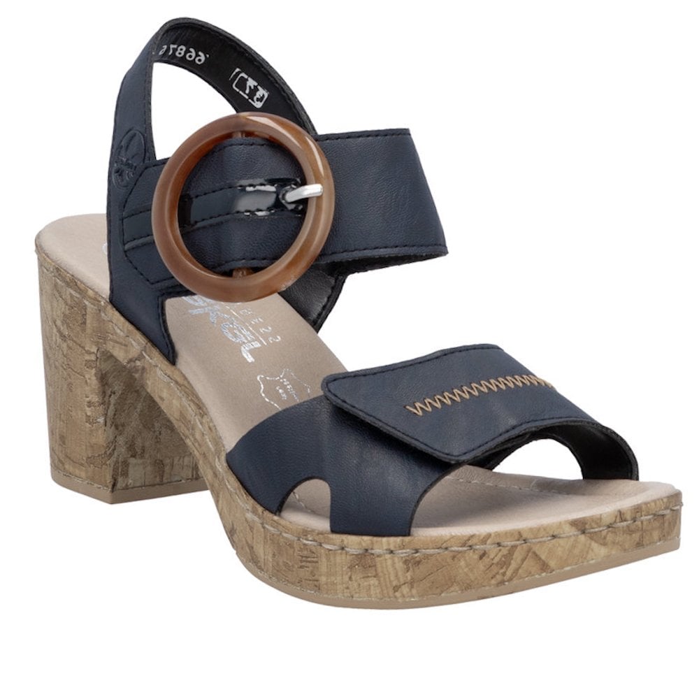 Rieker Chunky Heeled Sandal - Blue - image 001 |ww_colour=blue|ww_order=001|