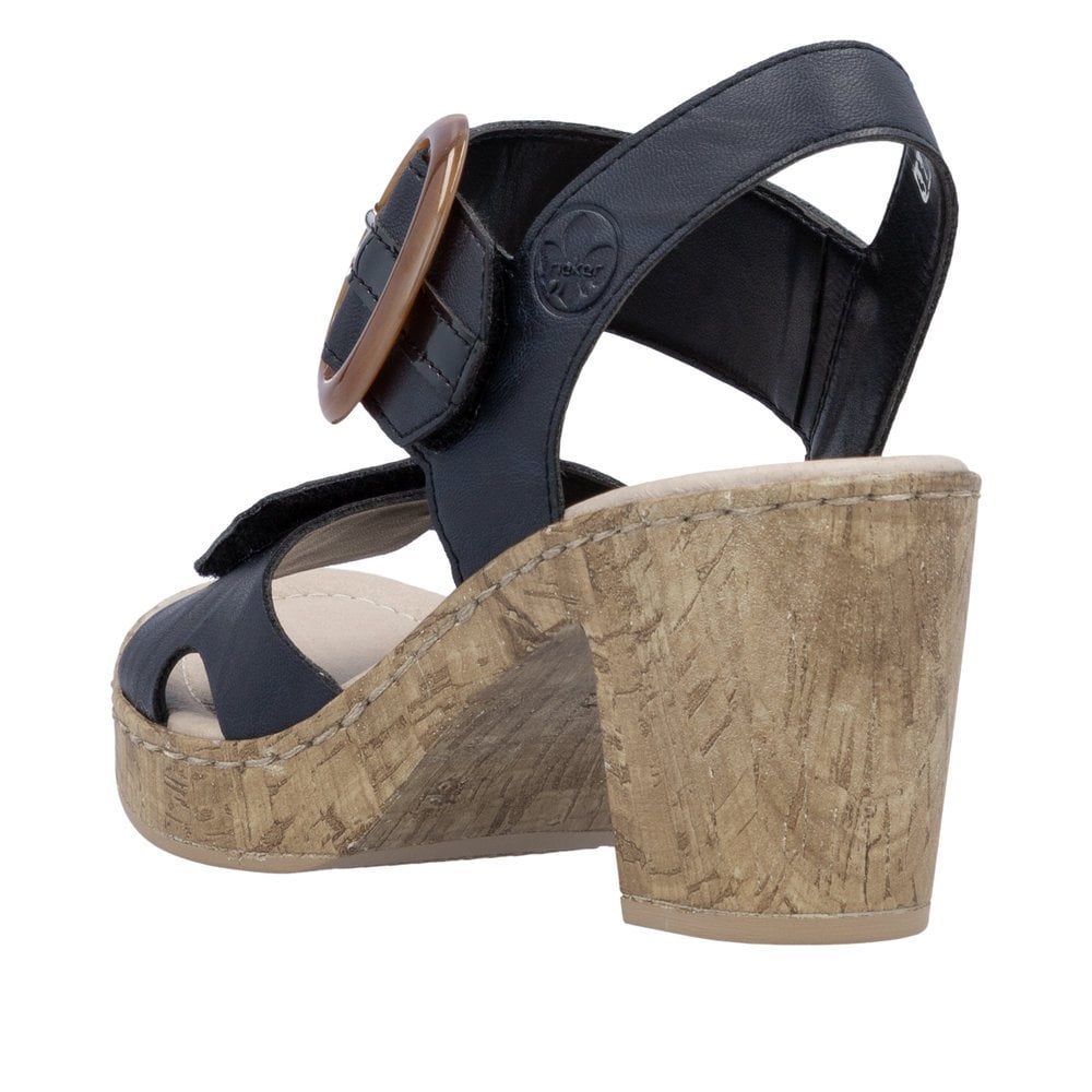 Rieker Chunky Heeled Sandal - Blue - image 004 |ww_colour=blue|ww_order=004|