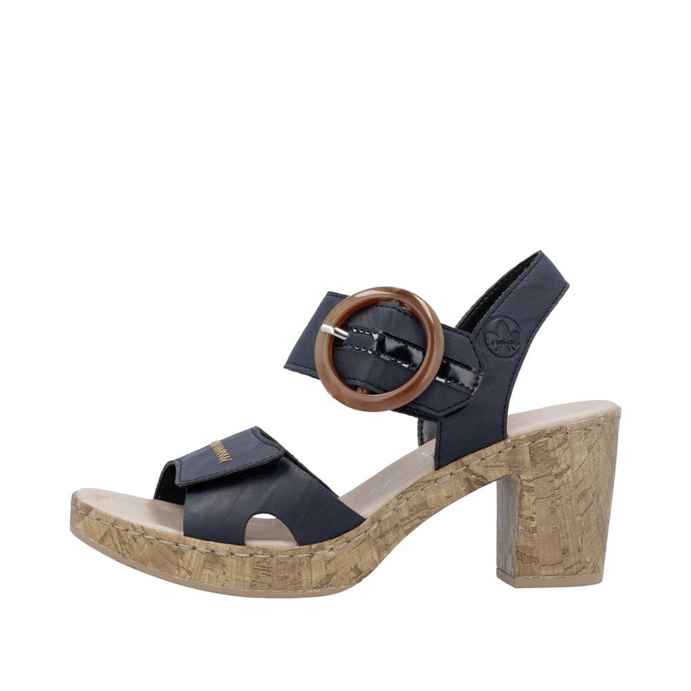 Rieker Chunky Heeled Sandal - Blue - image 005 |ww_colour=blue|ww_order=005|