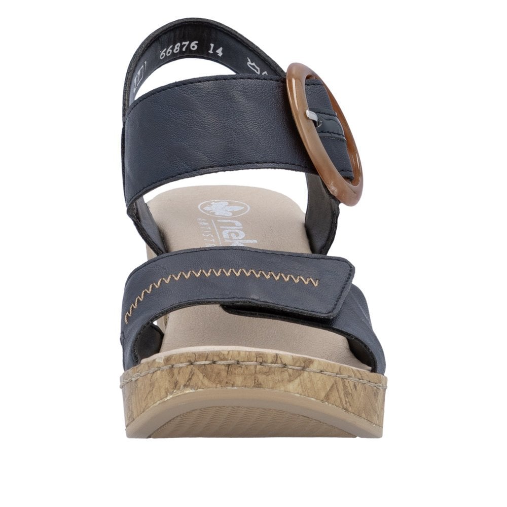 Rieker Chunky Heeled Sandal - Blue - image 006 |ww_colour=blue|ww_order=006|
