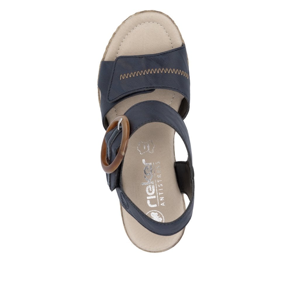 Rieker Chunky Heeled Sandal - Blue - image 008 |ww_colour=blue|ww_order=008|