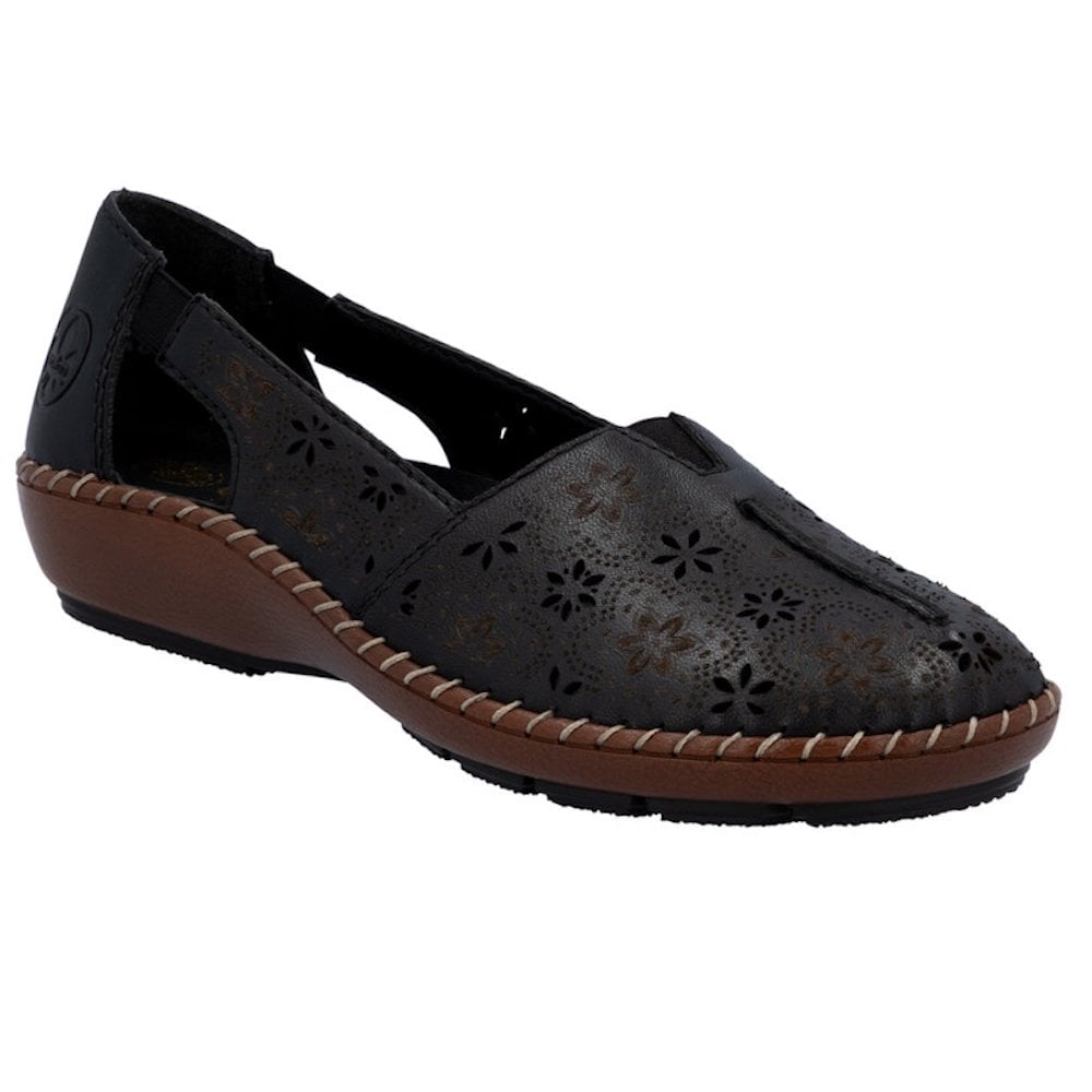 Rieker 44870 Slip On Summer Shoe - Black - image 001 |ww_colour=black|ww_order=001|