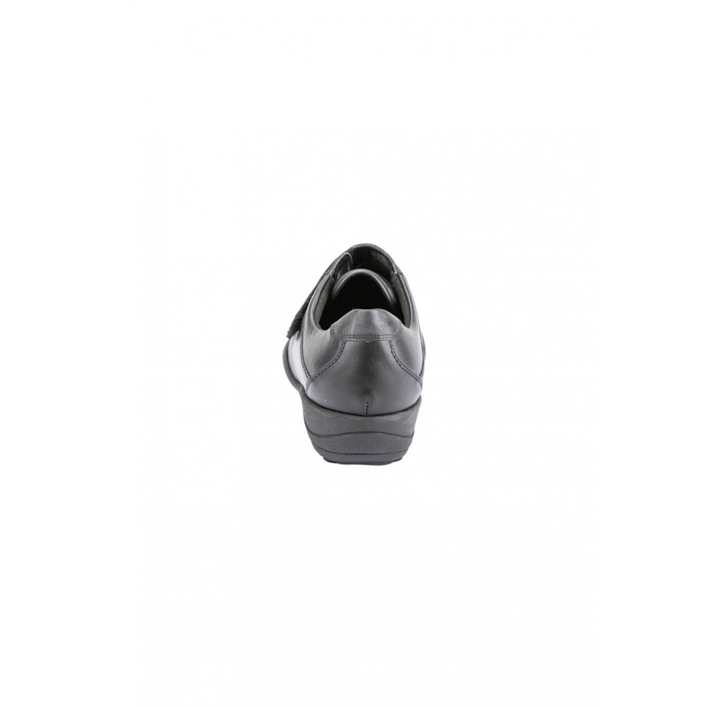 Waldlaufer Katja-Soft Wide Fit Shoe Hook & Loop Fastening - Black Leather - image 002 |ww_colour=black-leather|ww_order=002|