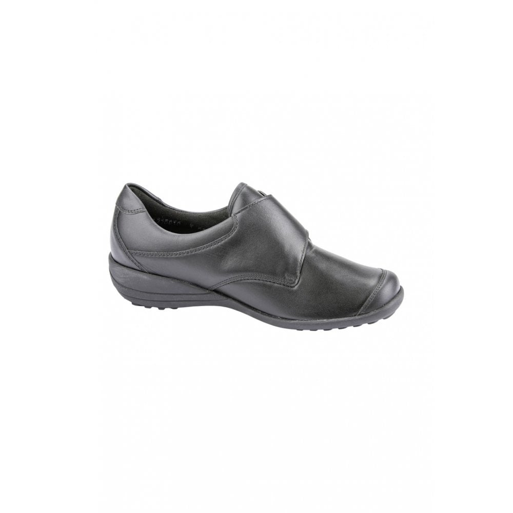 Waldlaufer Katja-Soft Wide Fit Shoe Hook & Loop Fastening - Black Leather - image 003 |ww_colour=black-leather|ww_order=003|