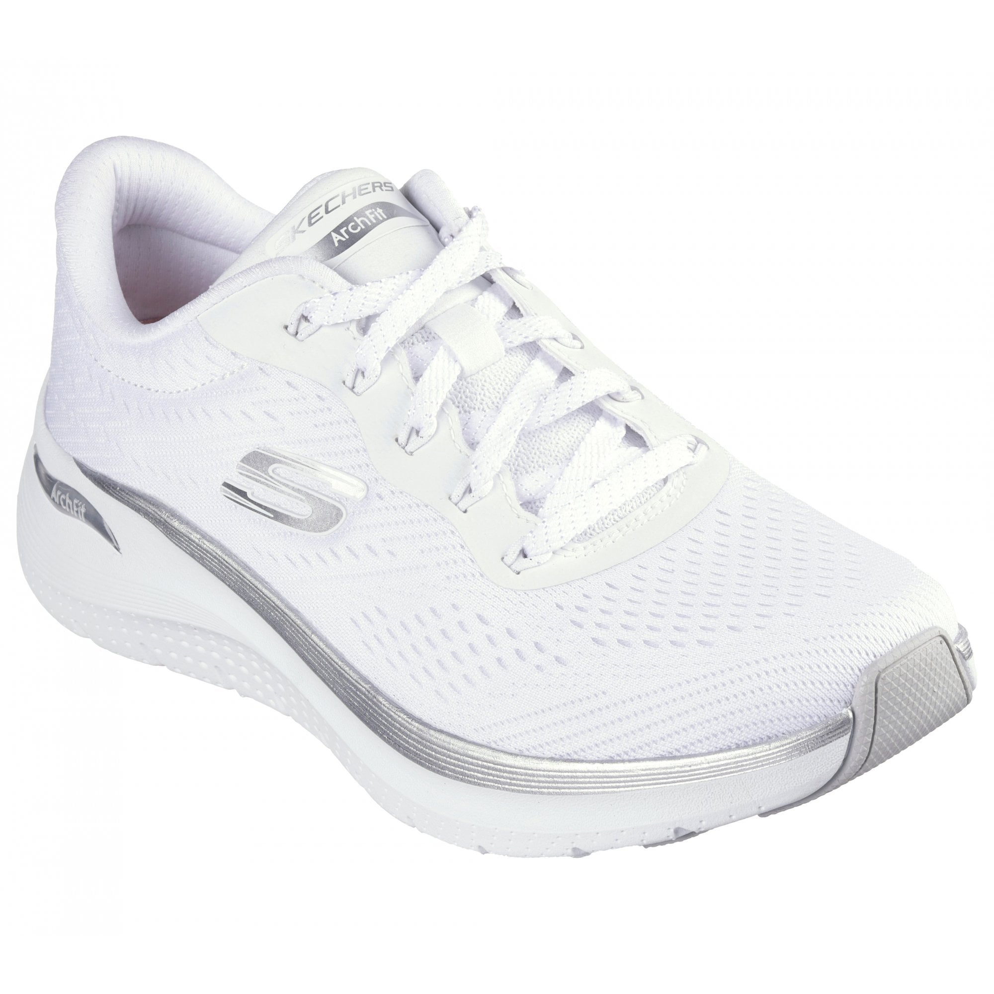 Skechers Arch Fit 2.0 - Glow The Distance - White/Silver - image 001 |ww_colour=white-silver|ww_order=001|