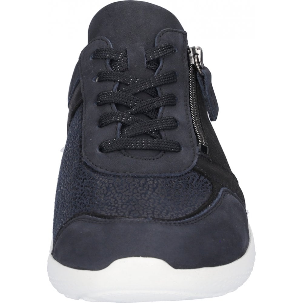 Waldlaufer M-Ira Extra Wide Fit Lace/Zip Up Shoe - Marine - image 003 |ww_colour=marine|ww_order=003|