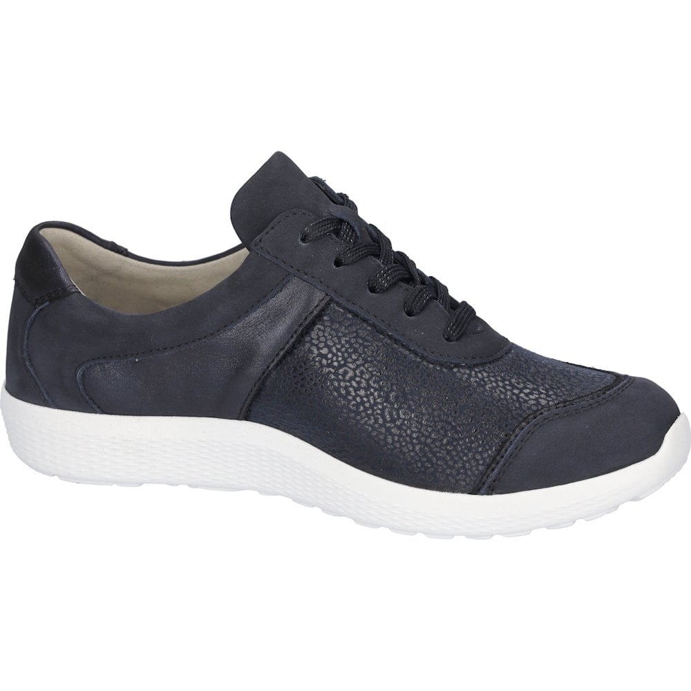 Waldlaufer M-Ira Extra Wide Fit Lace/Zip Up Shoe - Marine - image 004 |ww_colour=marine|ww_order=004|