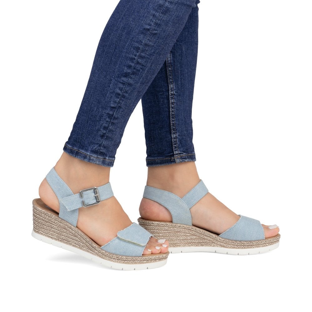 Rieker 61960 Wedge Sandal - Blue - image 002 |ww_colour=blue|ww_order=002|