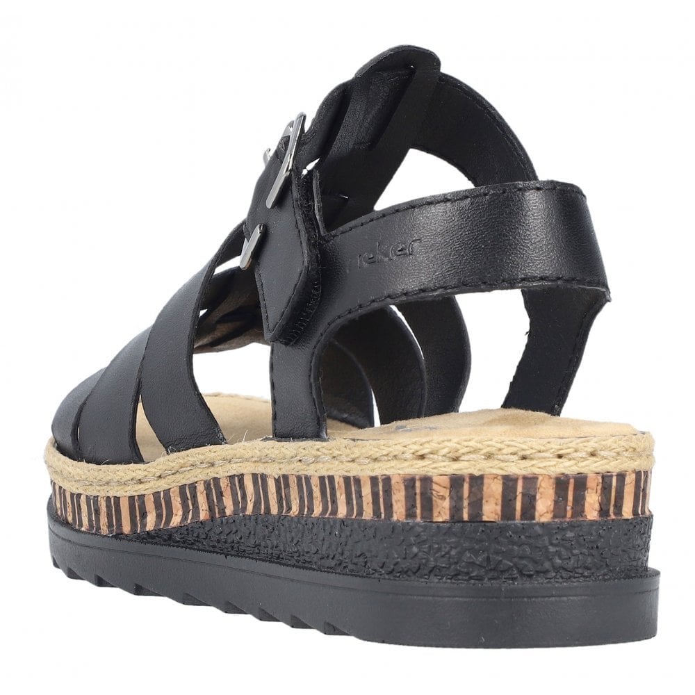 Rieker V7904 Hook & Loop Fastening Sandal - Black - image 002 |ww_colour=black|ww_order=002|