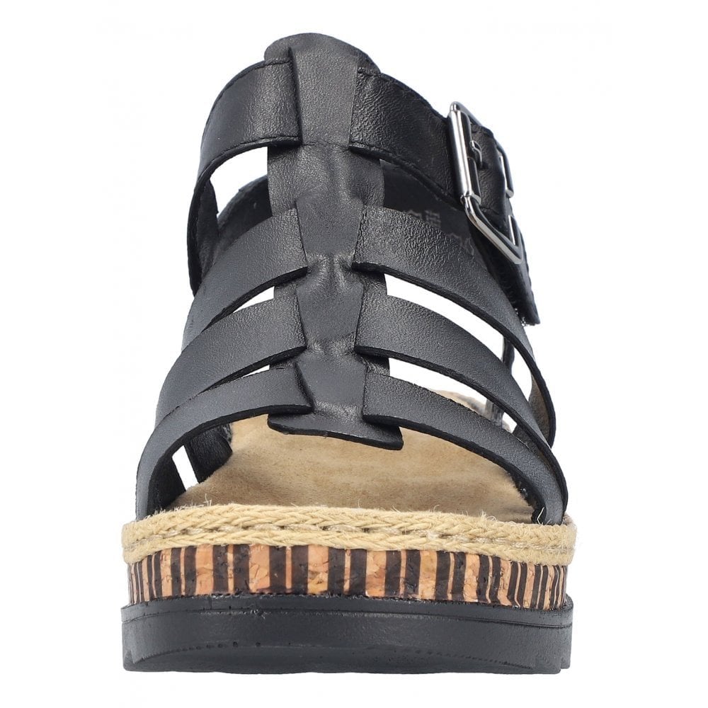 Rieker V7904 Hook & Loop Fastening Sandal - Black - image 003 |ww_colour=black|ww_order=003|