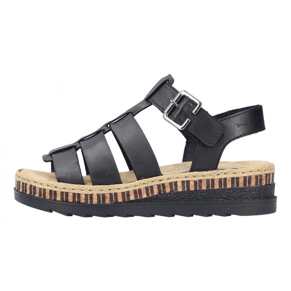 Rieker V7904 Hook & Loop Fastening Sandal - Black - image 004 |ww_colour=black|ww_order=004|