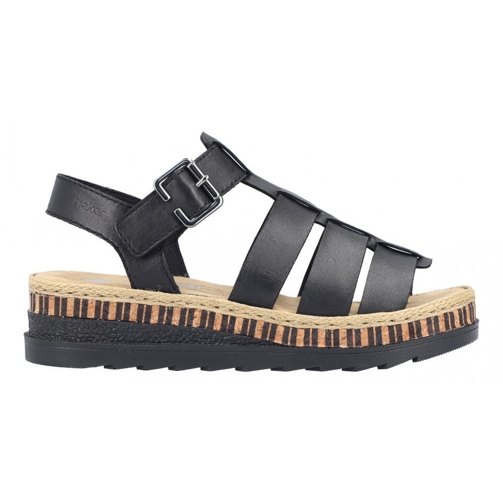 Rieker V7904 Hook & Loop Fastening Sandal - Black - image 006 |ww_colour=black|ww_order=006|