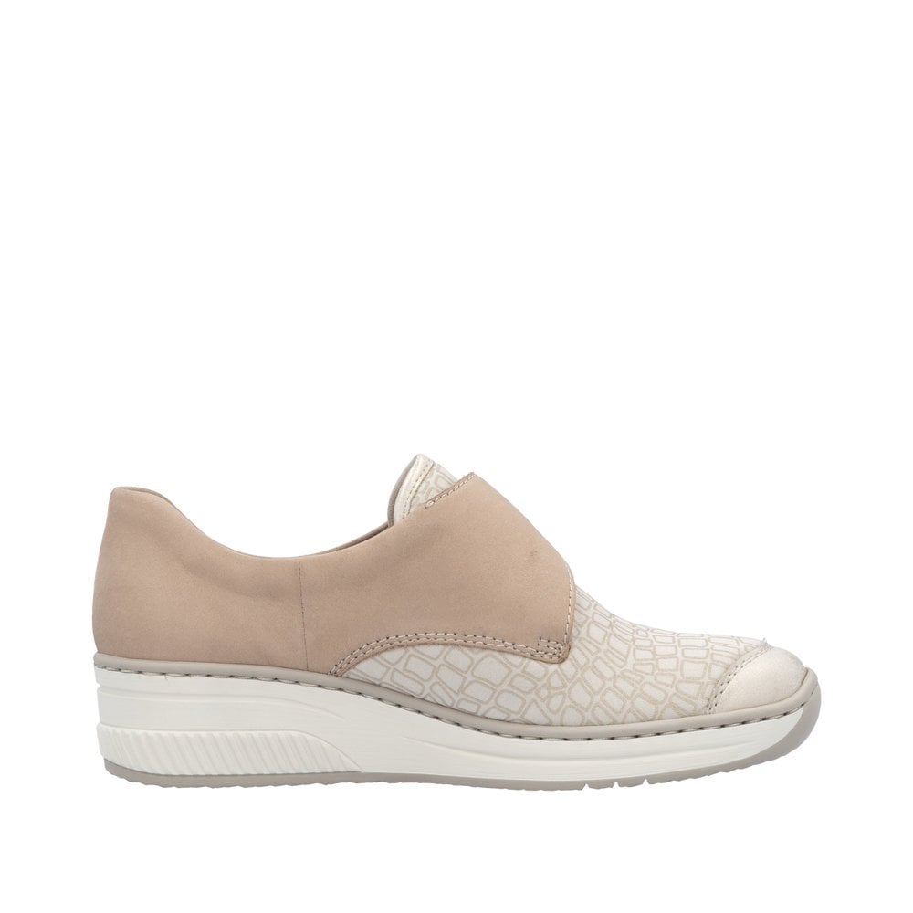 Rieker 487C0 Touch Strap Fastening Shoe - Beige - image 002 |ww_colour=beige|ww_order=002|