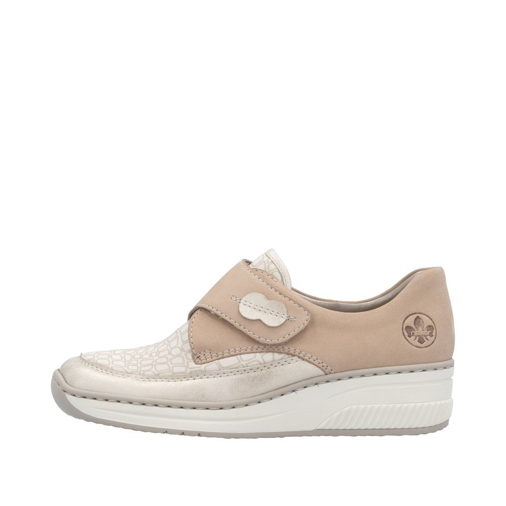 Rieker 487C0 Touch Strap Fastening Shoe - Beige - image 005 |ww_colour=beige|ww_order=005|